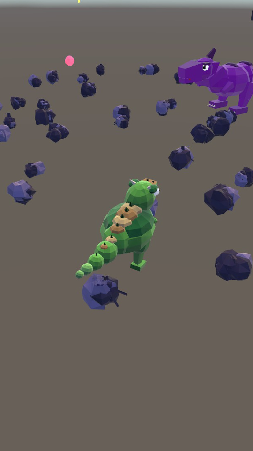 Jimmo firing at a wild dinosaur in the rubble-strewn badlands