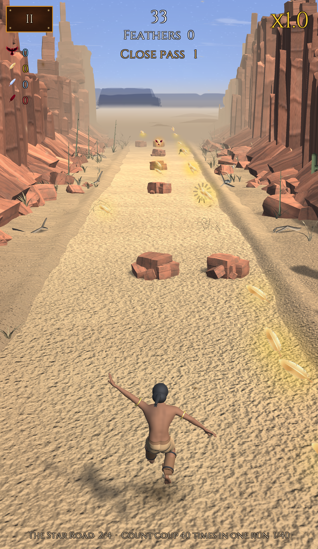 Jumping a boulder in the centre lane